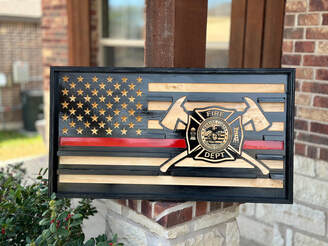 Thin Red Marine Coprs Firefighter flag picture